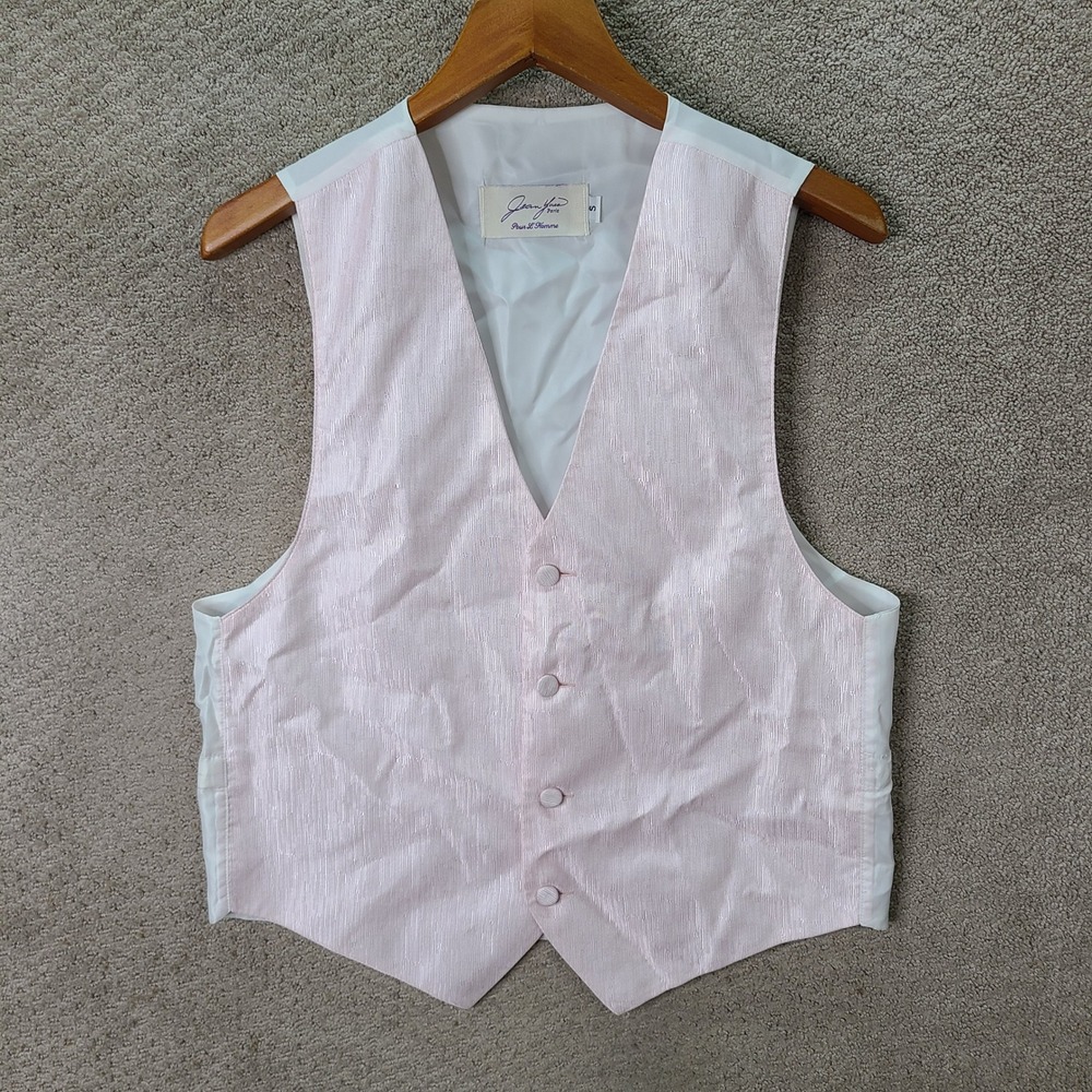 Jean Yves Vest Mens S Pink Textured Formal Tuxedo Waistcoat Wedding Prom Formal